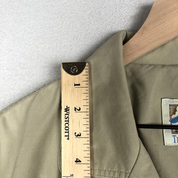 TRAVELSMITH Khaki Safari Cargo Jacket Women's Sz XL Beige Roll Tab Twill Pockets - Picture 7 of 13